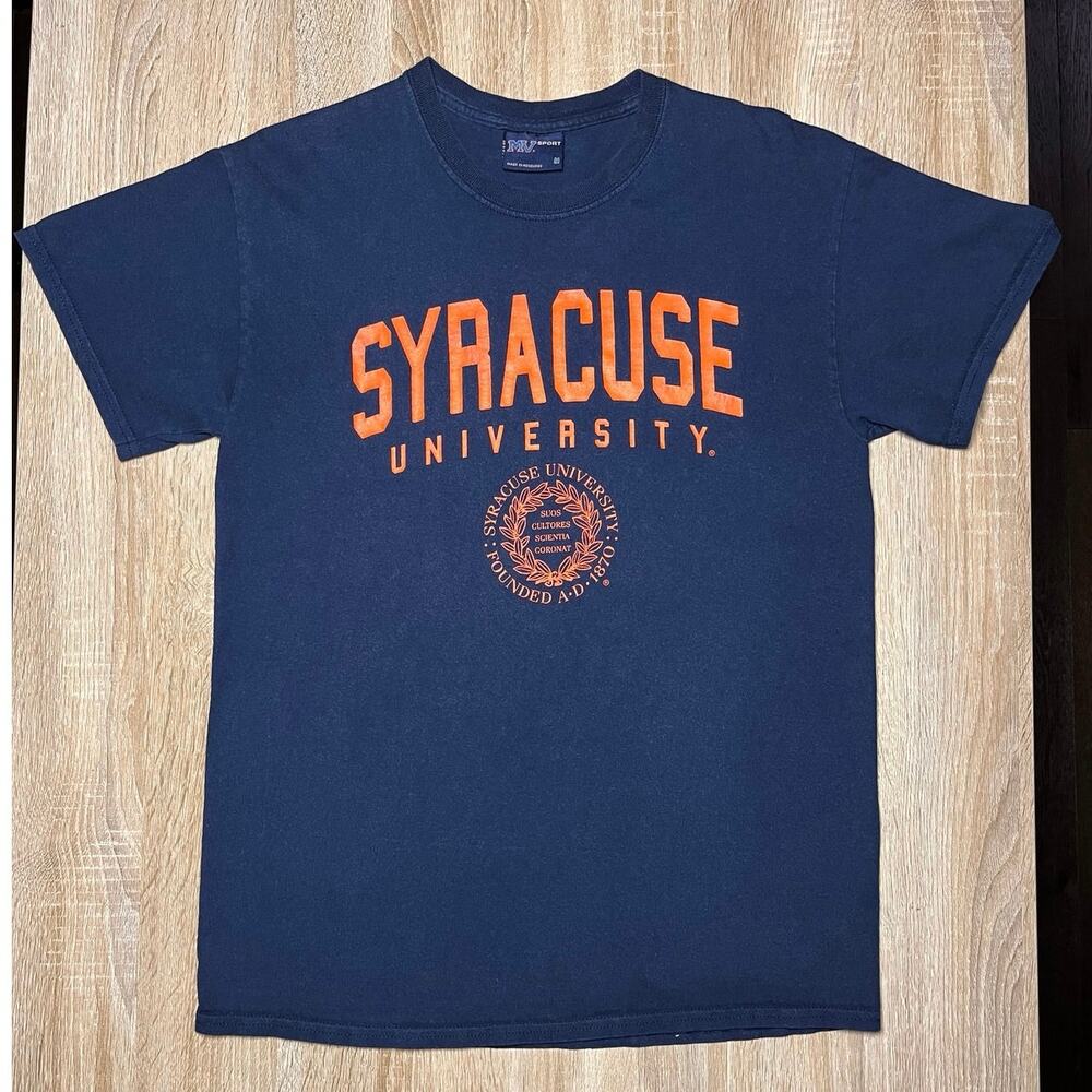 Vintage Syracuse University Orange Blue Seal Logo Y2K MV Sport TShirt Medium